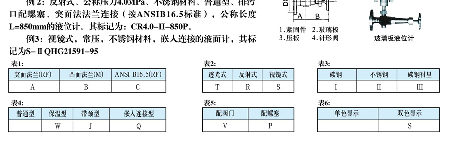 玻璃板液位计